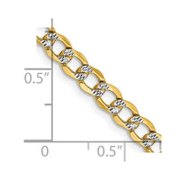 Thumbnail for 14k 4.3mm Semi-solid with Rhodium Pav‚ Curb Chain