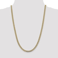 Thumbnail for 14k 5.2mm Semi-solid with Rhodium Pav‚ Curb Chain