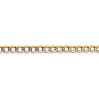 Thumbnail for 14k 5.2mm Semi-solid with Rhodium Pav‚ Curb Chain