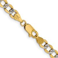 Thumbnail for 14k 5.2mm Semi-solid with Rhodium Pav‚ Curb Chain