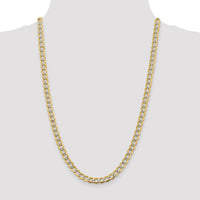 Thumbnail for 14k 6.75mm Semi-solid with Rhodium Pav‚ Curb Chain