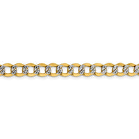 Thumbnail for 14k 6.75mm Semi-solid with Rhodium Pav‚ Curb Chain