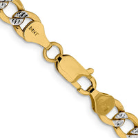 Thumbnail for 14k 6.75mm Semi-solid with Rhodium Pav‚ Curb Chain