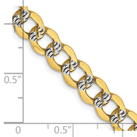 Thumbnail for 14k 6.75mm Semi-solid with Rhodium Pav‚ Curb Chain