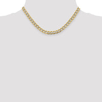 Thumbnail for 14k 6.75mm Semi-solid with Rhodium Pav‚ Curb Chain