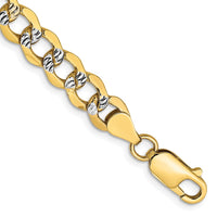 Thumbnail for 14k 6.75mm Semi-solid with Rhodium Pav‚ Curb Chain