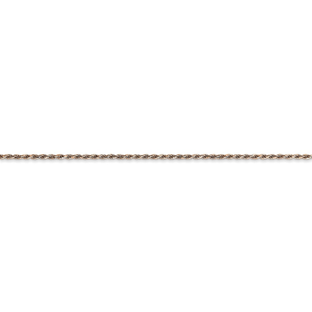 14k Rose Gold 1mm D/C Machine-made Rope Chain