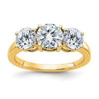 Thumbnail for 14k 2 1/5ct. Three Stone D E F Pure Light Round Moissanite Ring