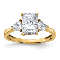 Thumbnail for 14k 2 1/5ct. Three Stone D E F Pure Light Moissanite Engagement Ring