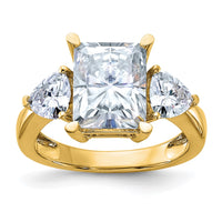 Thumbnail for 14k 4 7/8ct. Three Stone D E F Pure Light Moissanite Engagement Ring