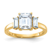 Thumbnail for 14k 2 1/6ct.Three Stone D E F Pure Light Moissanite Engagement Ring