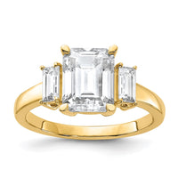 Thumbnail for 14k 3ct. Three Stone G H I True Light Moissanite Engagement Ring