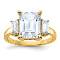 Thumbnail for 14k 5 1/3ct. Three Stone D E F Pure Light Moissanite Engagement Ring