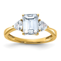 Thumbnail for 14k 2 1/6ct. Three Stone D E F Pure Light Moissanite Engagement Ring