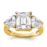 Thumbnail for 14k 4 1/2ct. Three Stone G H I True Light Moissanite Engagement Ring