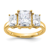 Thumbnail for 14k 3 1/5ct. Three Stone G H I True Light Octagon Moissanite Ring