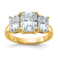 Thumbnail for 14k 5 1/3ct. Three Stone D E F Pure Light Octagon Moissanite Ring