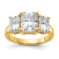 Thumbnail for 14k 5 1/3ct. Three Stone G H I True Light Octagon Moissanite Ring