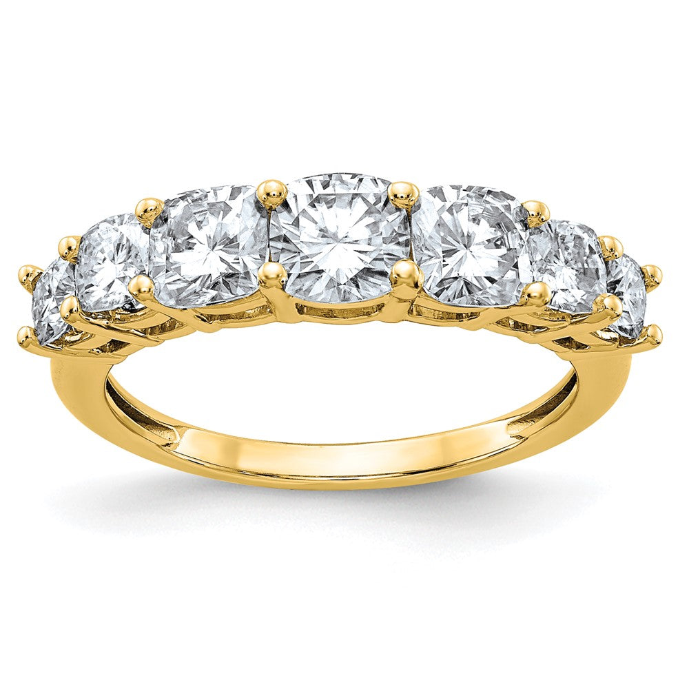 14k 1 7/8ct. 7 Stone D E F Pure Light Moissanite Band