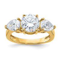 Thumbnail for 14k 3 3/8ct. Three Stone D E F Pure Light Moissanite Engagement Ring