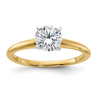 Thumbnail for 14k Two Tone 1ct. G H I True Light Round Moissanite Solitaire Ring
