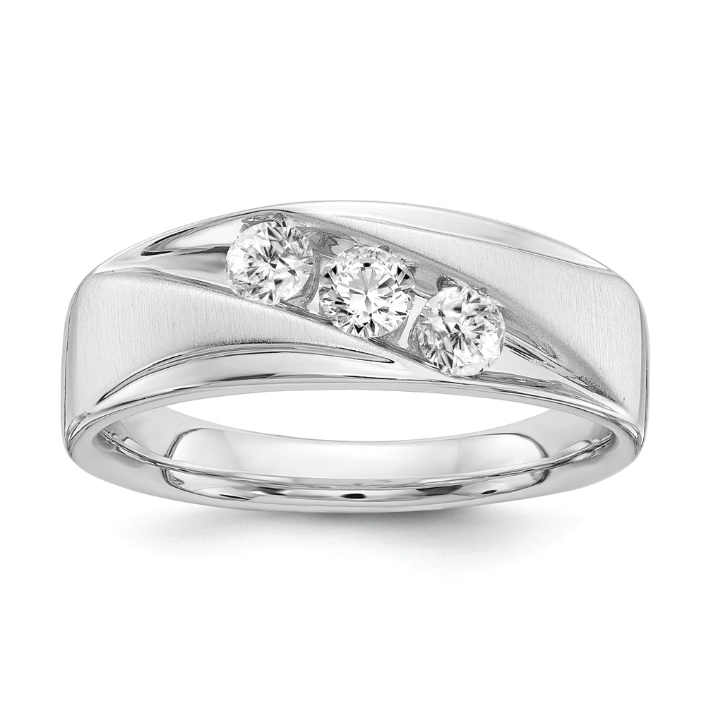 10kw Lab Grown Diamond SI1/SI2, G H I, Men's 3-stone Band
