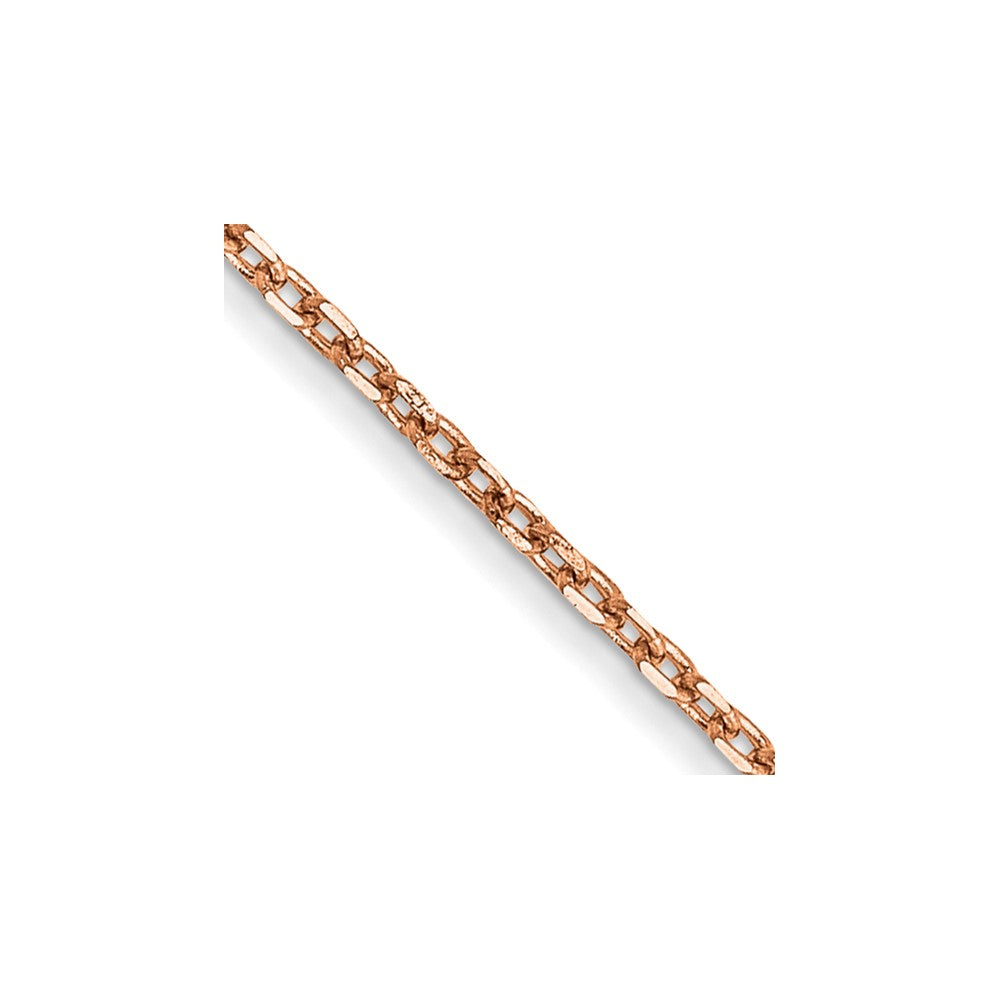 14k Rose Gold 1.0mm Diamond-cut Cable Chain