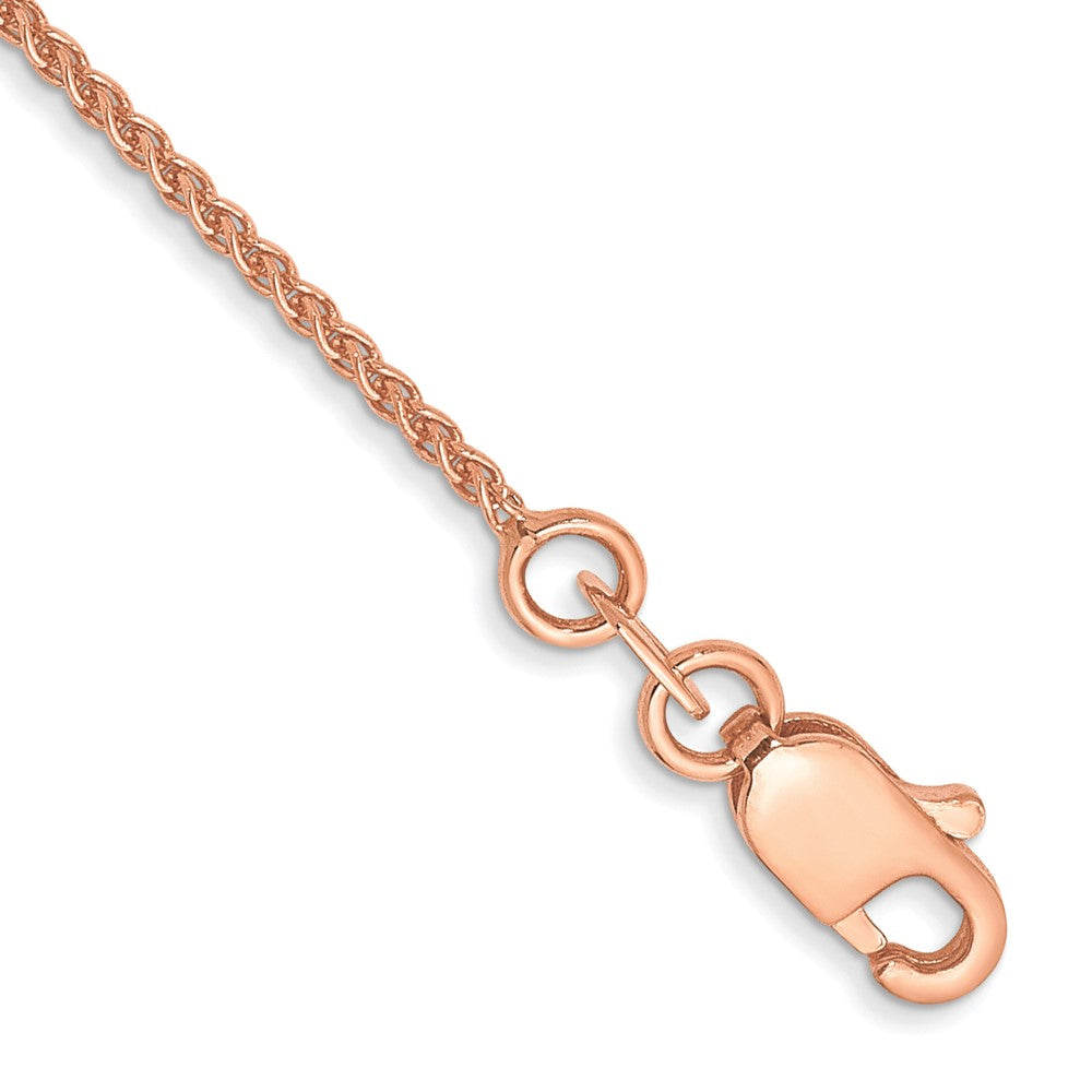 14k Rose Gold 1mm Solid Polished Spiga Chain