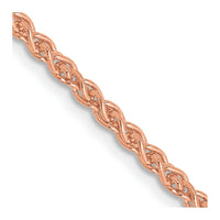 Thumbnail for 14k Rose Gold 2.00mm Solid Polished Spiga Chain