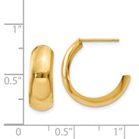 Thumbnail for 14k Polished 6.5mm J-Hoop Earrings