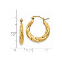 Thumbnail for 14k Polished Twisted Hollow Hoop Earrings