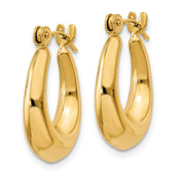 Thumbnail for 14k Polished Oval Hollow Hoop Earrings