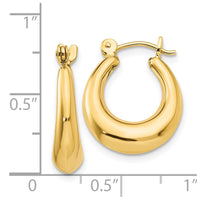 Thumbnail for 14k Polished Oval Hollow Hoop Earrings