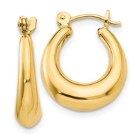 Thumbnail for 14k Polished Oval Hollow Hoop Earrings