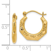 Thumbnail for 14k Polished Patterned Hoop Earrings