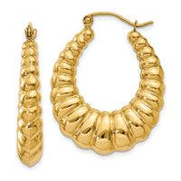 Thumbnail for 14k Polished Scalloped Hoop Earrings