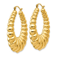 Thumbnail for 14k Polished Scalloped Hoop Earrings
