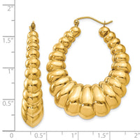 Thumbnail for 14k Polished Scalloped Hoop Earrings