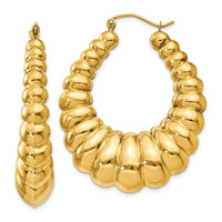 Thumbnail for 14k Polished Scalloped Hoop Earrings