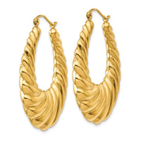 Thumbnail for 14k Polished Scalloped Hoop Earrings