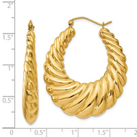 Thumbnail for 14k Polished Scalloped Hoop Earrings