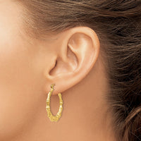 Thumbnail for 14k Polished Bamboo Hoop Earrings