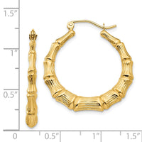 Thumbnail for 14k Polished Bamboo Hoop Earrings