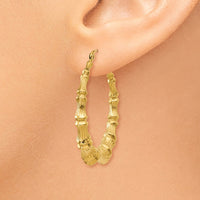 Thumbnail for 14k Polished Bamboo Hoop Earrings