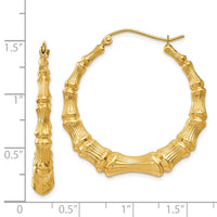 Thumbnail for 14k Polished Bamboo Hoop Earrings