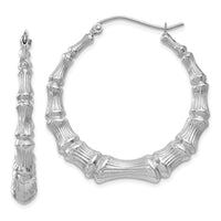 Thumbnail for 14k Polished Bamboo Hoop Earrings