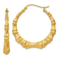 Thumbnail for 14k Polished Bamboo Hoop Earrings