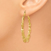 Thumbnail for 14k Polished Bamboo Hoop Earrings