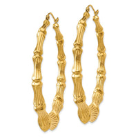 Thumbnail for 14k Polished Bamboo Hoop Earrings