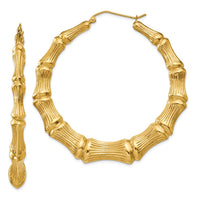 Thumbnail for 14k Polished Bamboo Hoop Earrings
